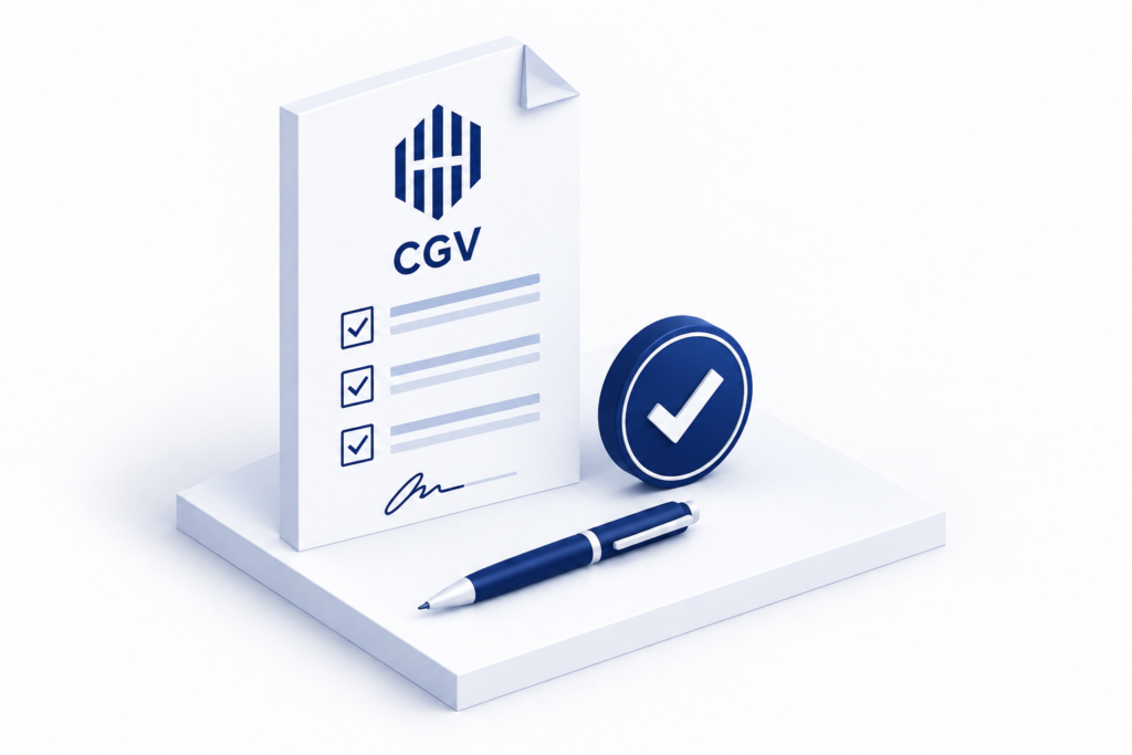 Conditions générales de vente signées et validées