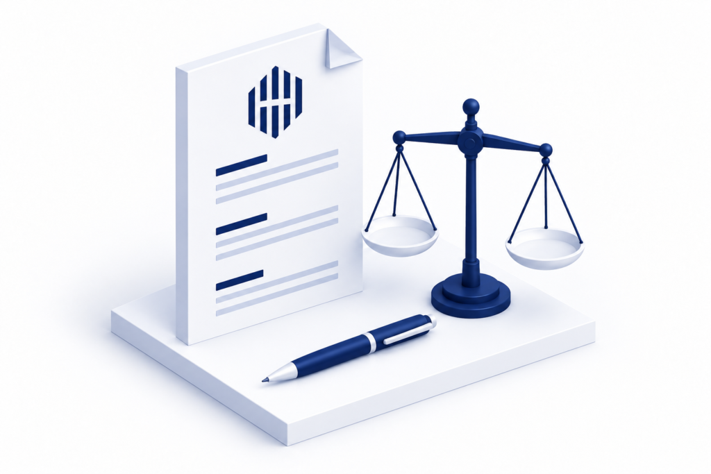 Document juridique et balance de la justice